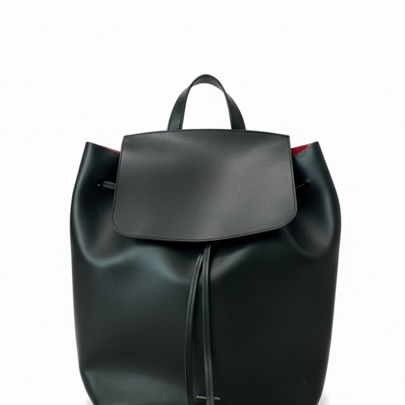 Mansur Gavriel Black Leather Backpack - Picture 1 of 6